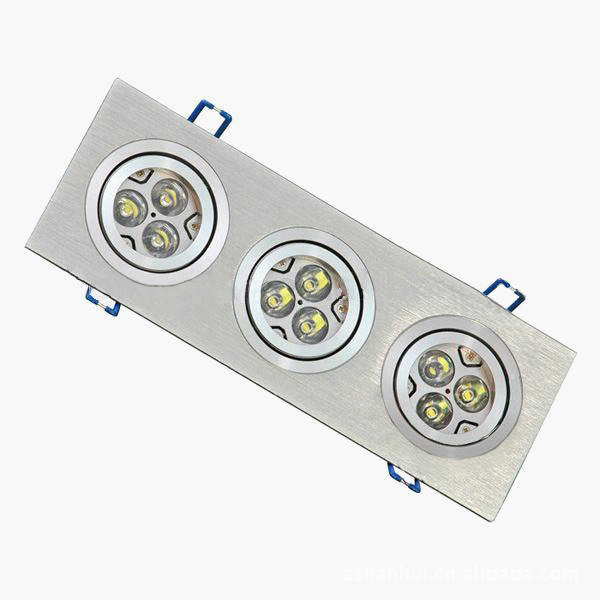 【长方形3头9WLED天花灯 3X1WX3 9LED天花灯 家居商业照明灯具】价格,厂家,图片,筒灯,吴锦湖-